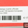 catalogo ricambi ufficiale Ducati 748 biposto/monoposto anno 2000