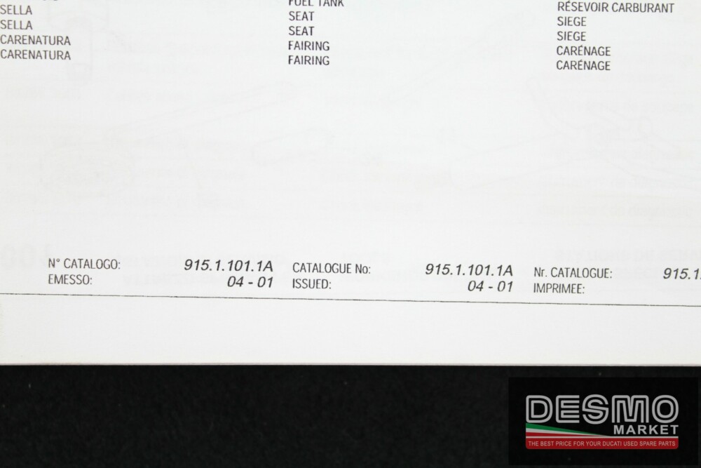 catalogo ricambi ufficiale Ducati 748 S anno 2000