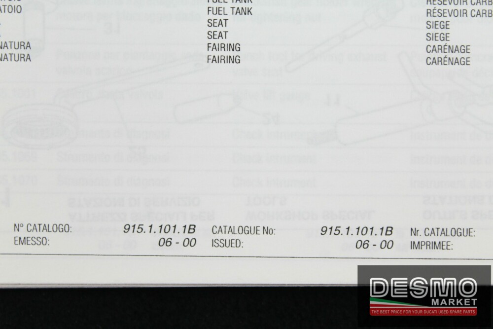 catalogo ricambi ufficiale Ducati 748 S anno 2001