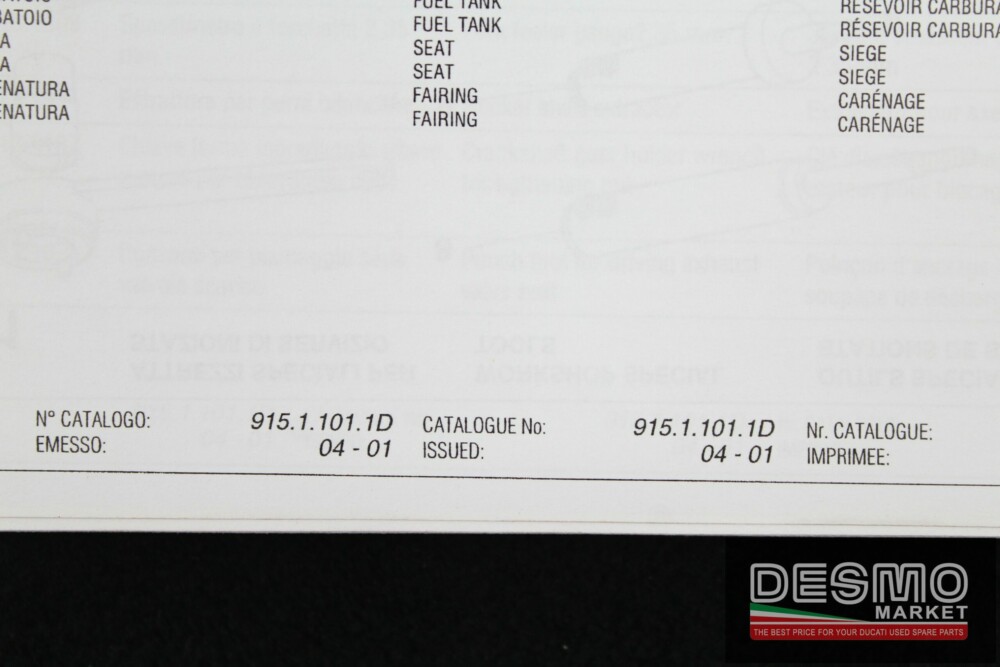 catalogo ricambi ufficiale Ducati 748 S anno 2002
