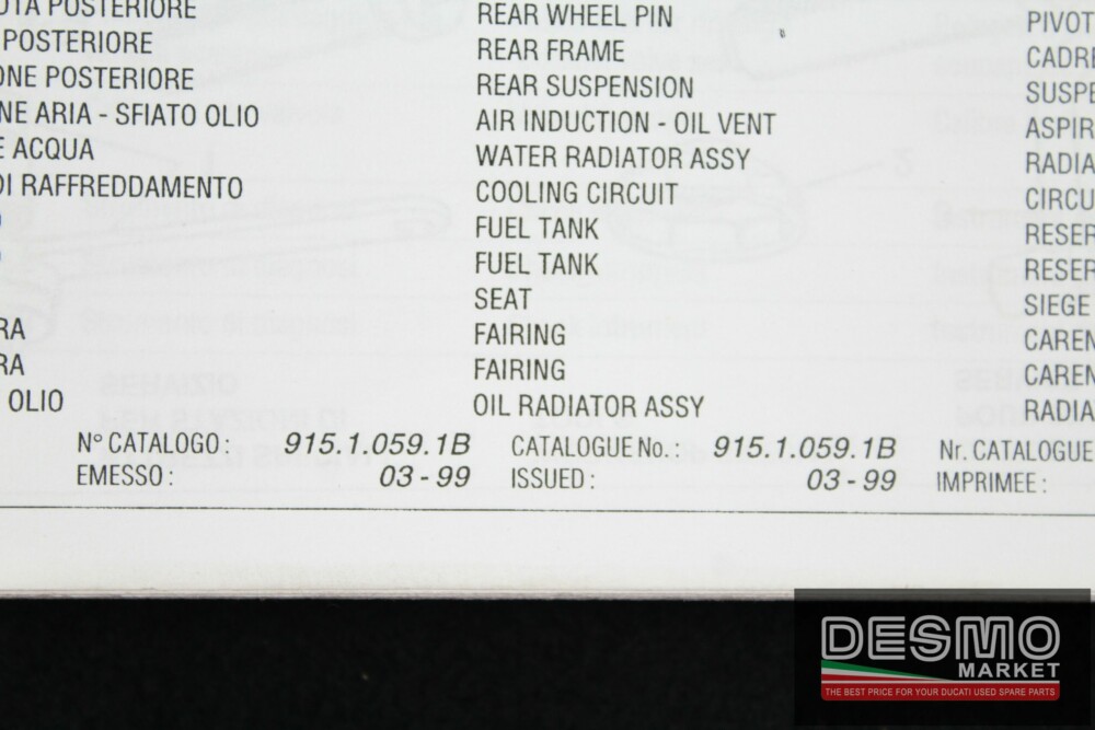 Official catalogue parts Ducati 748 sps MY 1999 - Image 2