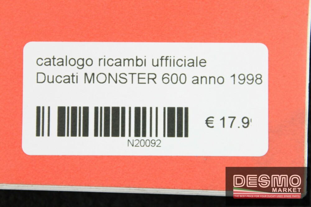 catalogo ricambi ufficiale Ducati MONSTER 600 anno 1998