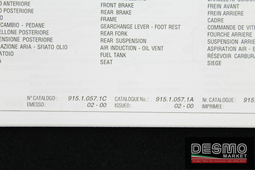 catalogo ricambi ufficiale Ducati MONSTER 600 Dark anno 2000