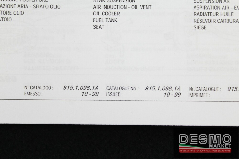 catalogo ricambi ufficiale Ducati MONSTER 750 anno 2000