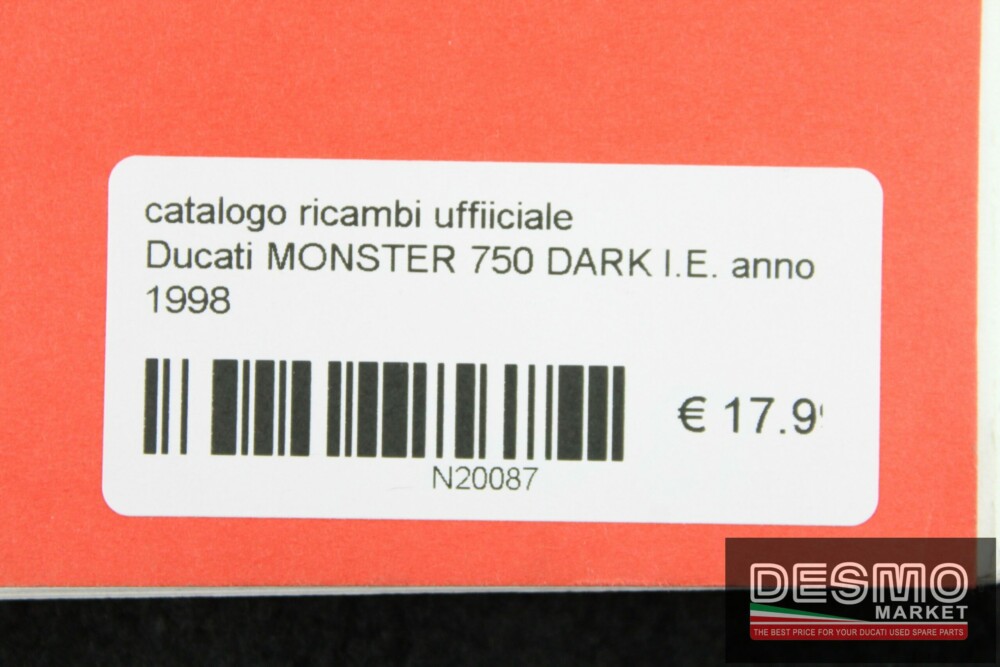 catalogo ricambi ufficiale Ducati MONSTER 750 DARK I.E. anno 1998