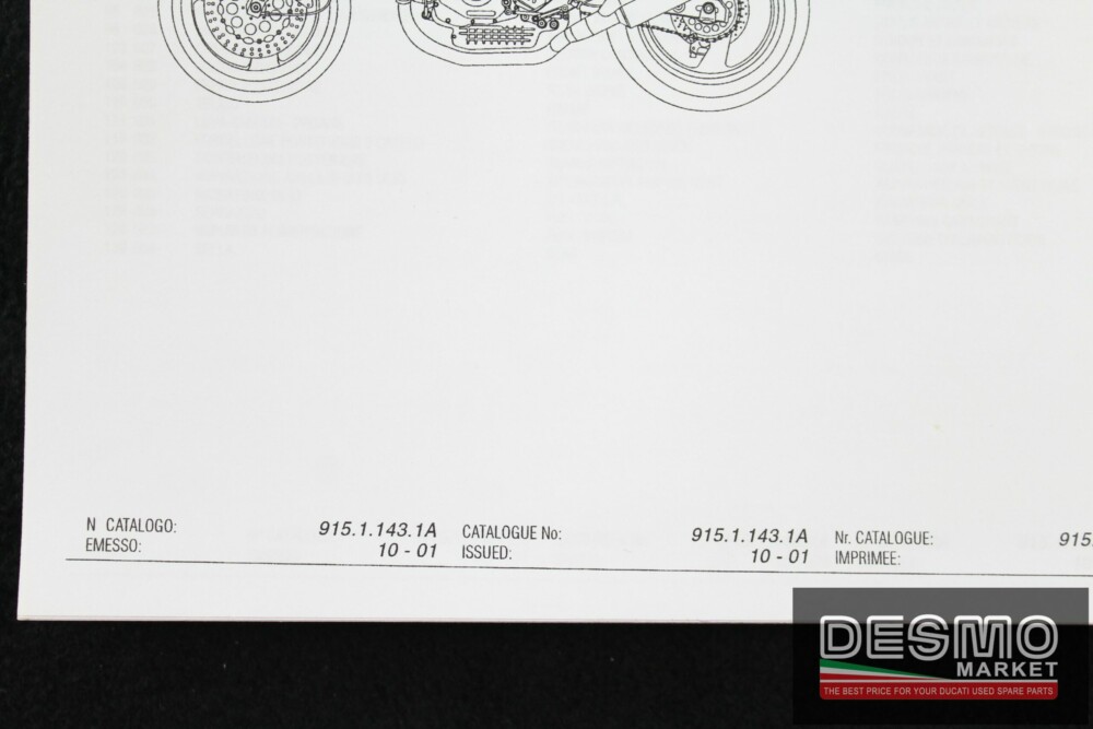 catalogo ricambi ufficiale Ducati MONSTER 750 DARK I.E. anno 2002