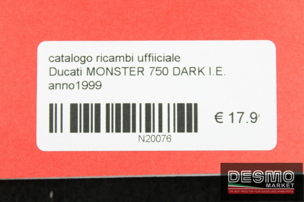 catalogo ricambi ufficiale Ducati MONSTER 750 DARK I.E. anno1999