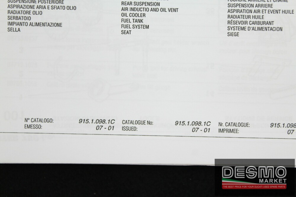 catalogo ricambi ufficiale Ducati MONSTER 750 I.E. anno 2002