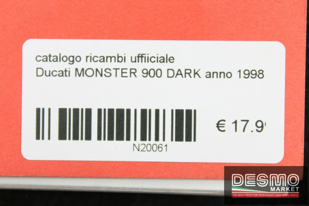 catalogo ricambi ufficiale Ducati MONSTER 900 DARK anno 1998
