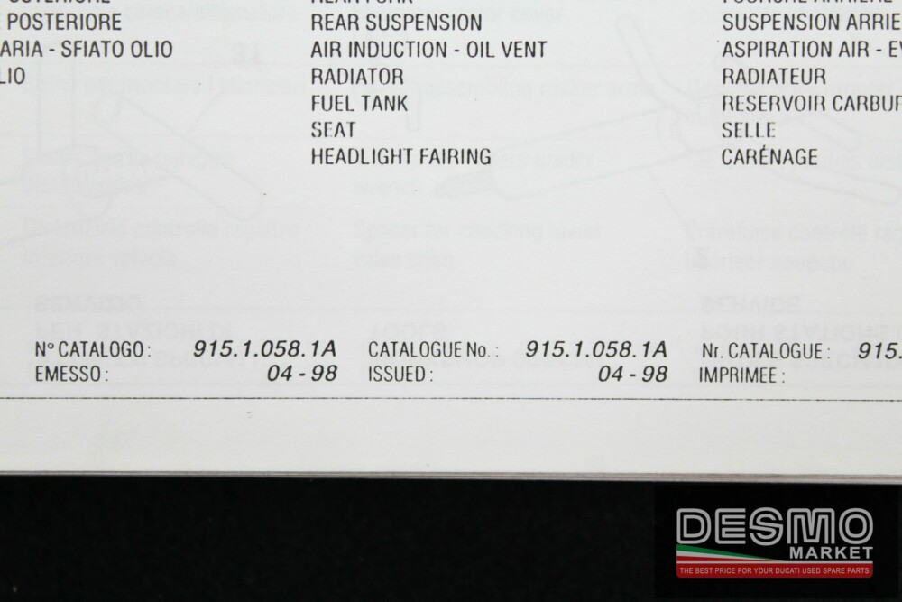 catalogo ricambi ufficiale Ducati MONSTER 900 S anno 1998