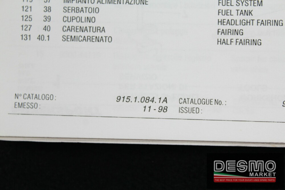 catalogo ricambi ufficiale Ducati SS  750 I.E. anno 1999