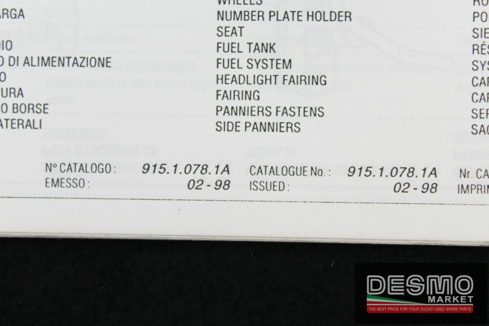 catalogo ricambi ufficiale Ducati ST2 1998