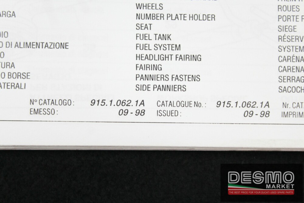catalogo ricambi ufficiale Ducati ST4 1998