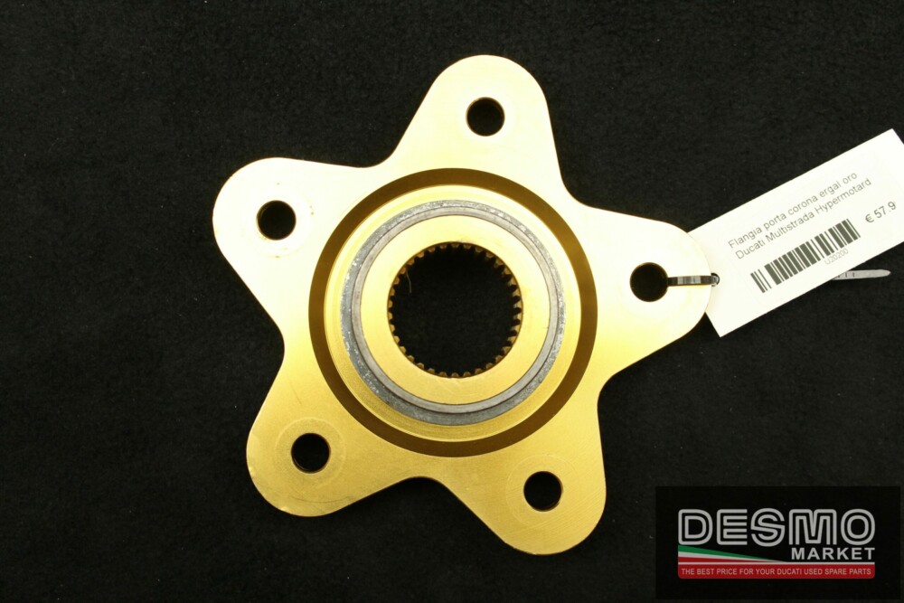 Flangia porta corona ergal oro Ducati Multistrada Hypermotard