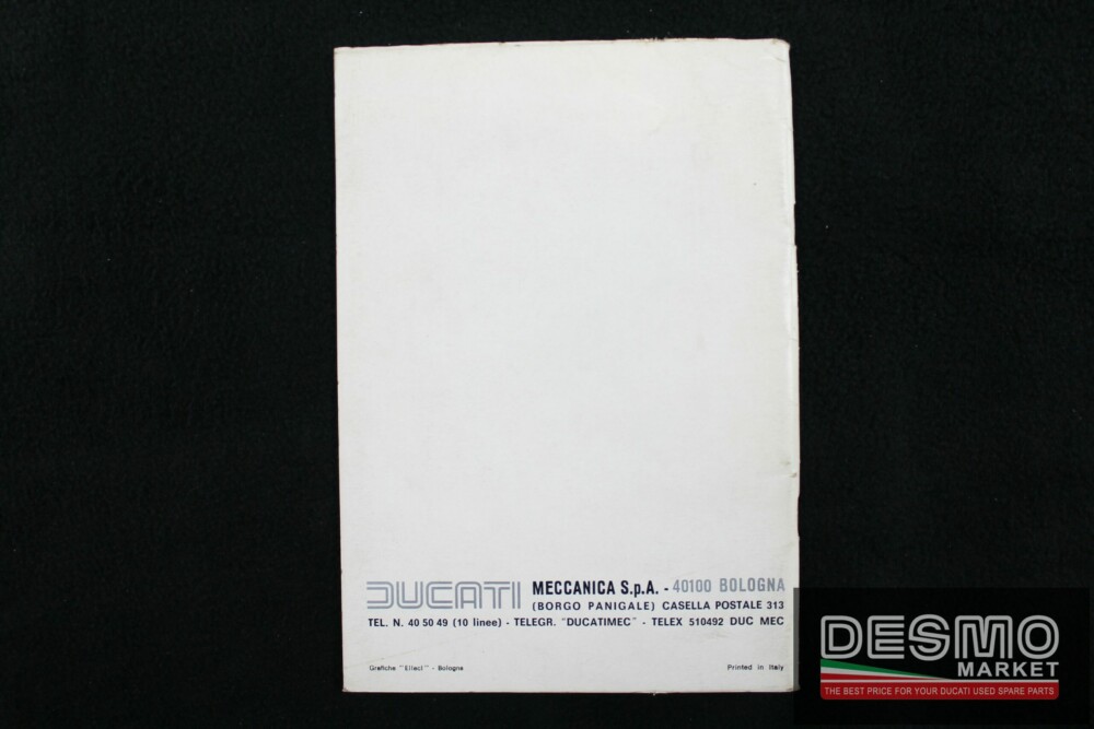 istruzioni per uso e manutenzione Ducati 900 SS DESMO anno 1980
