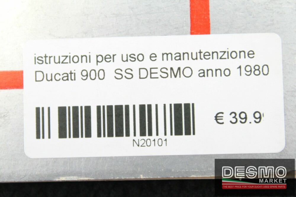 istruzioni per uso e manutenzione Ducati 900 SS DESMO anno 1980