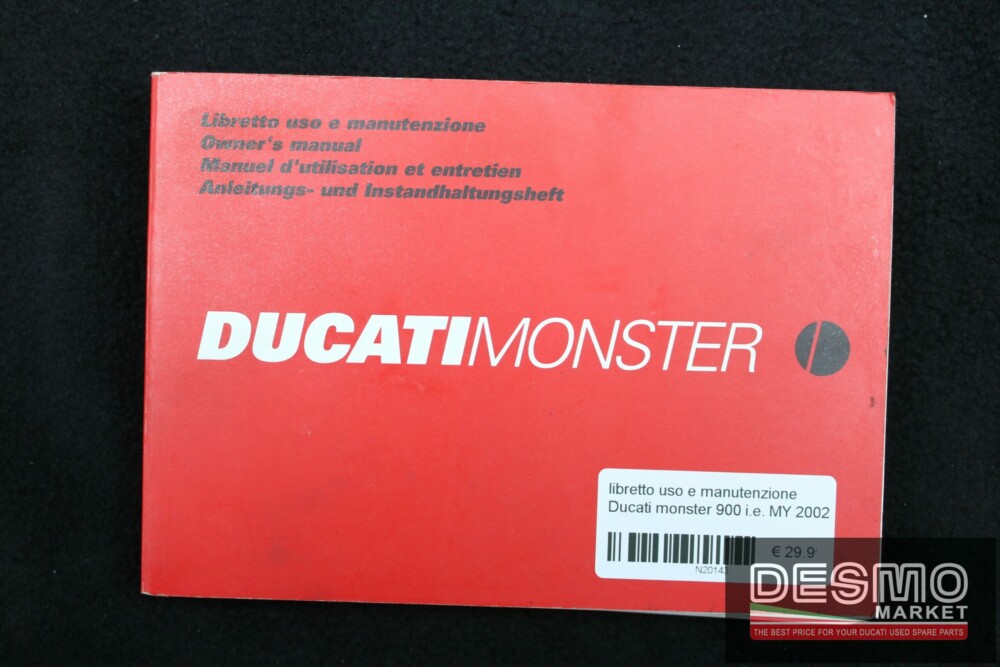 libretto uso e manutenzione Ducati monster 900 i.e. MY 2002