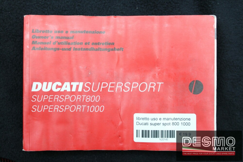libretto uso e manutenzione Ducati super spot 800 1000