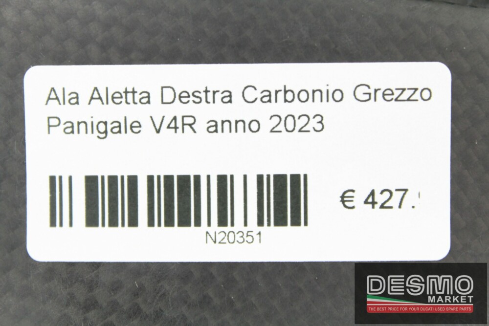 Ala Aletta Destra Carbonio Grezzo Panigale V4R anno 2023