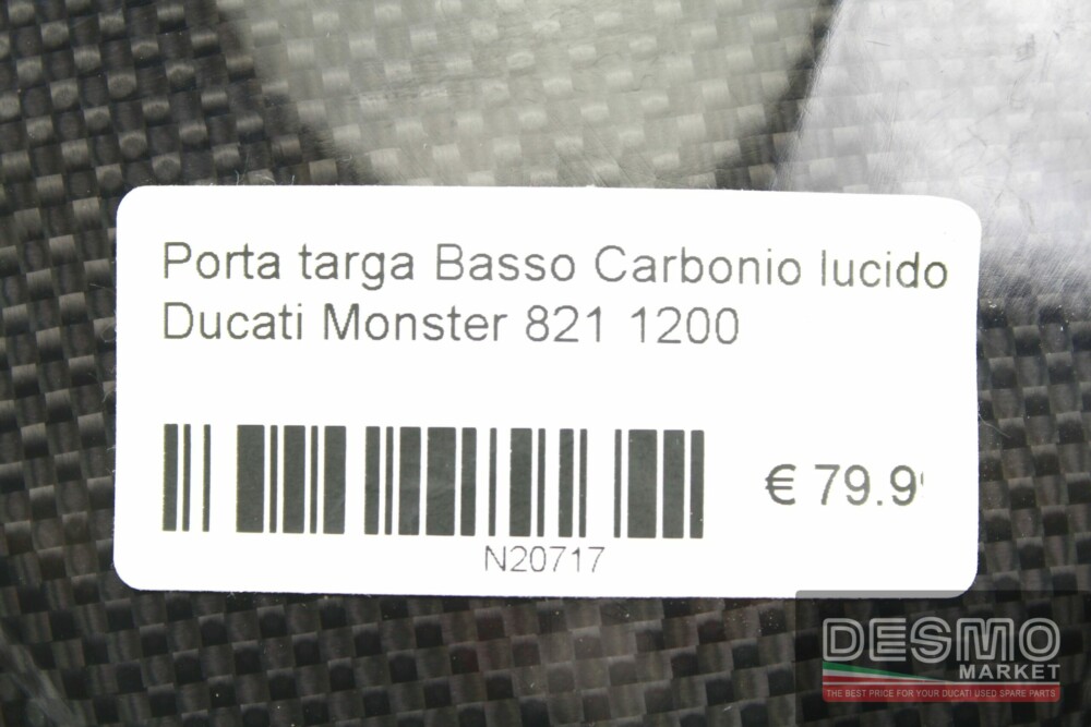 Porta targa Basso Carbonio lucido Ducati Monster 821 1200