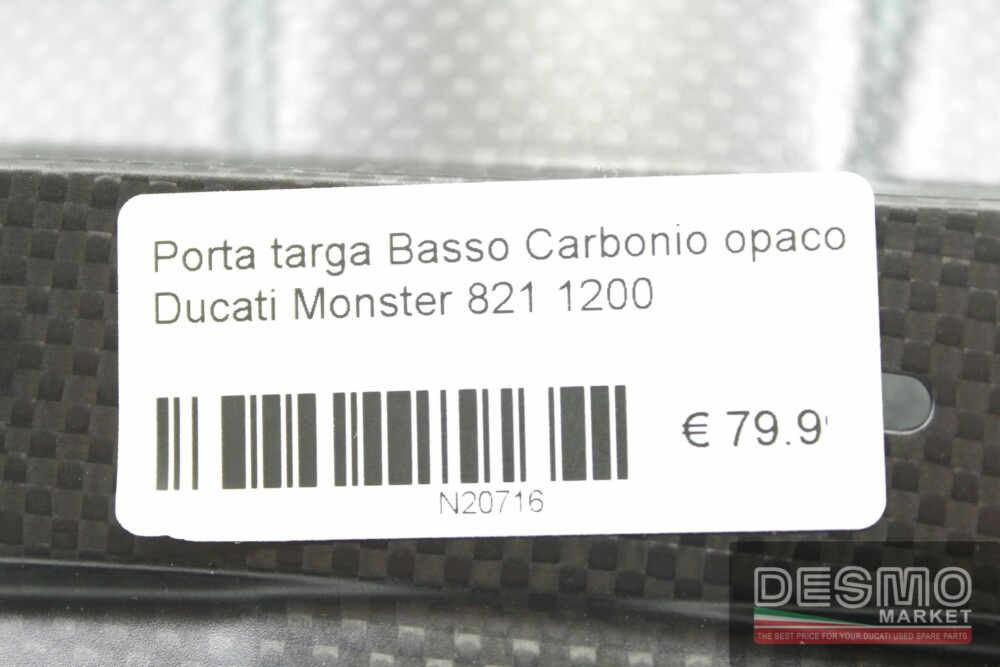 Porta targa Basso Carbonio opaco Ducati Monster 821 1200
