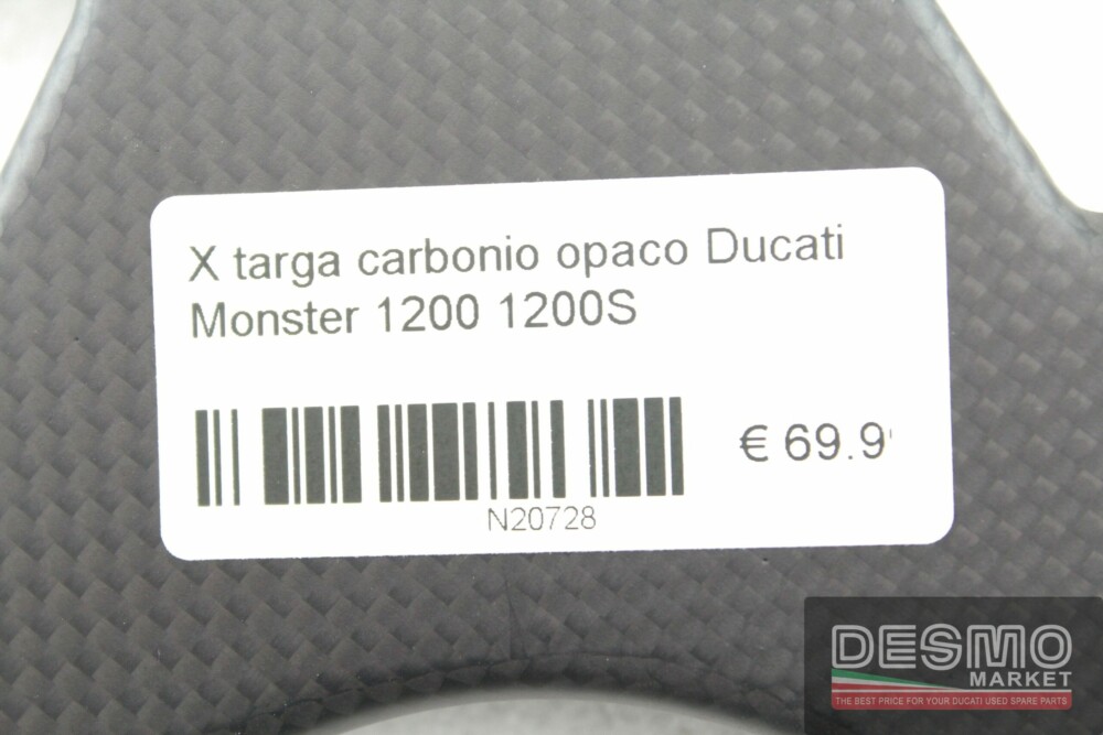 X targa carbonio opaco Ducati Monster 1200 1200S