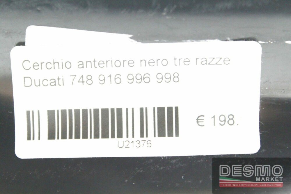 Cerchio anteriore nero tre razze Ducati 748 916 996 998