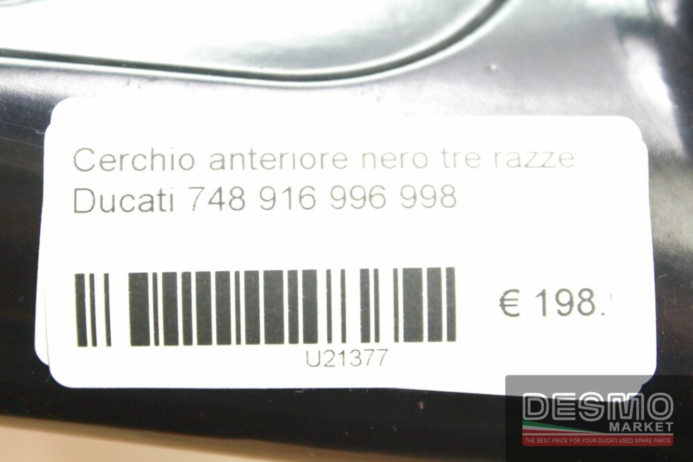 Cerchio anteriore nero tre razze Ducati 748 916 996 998