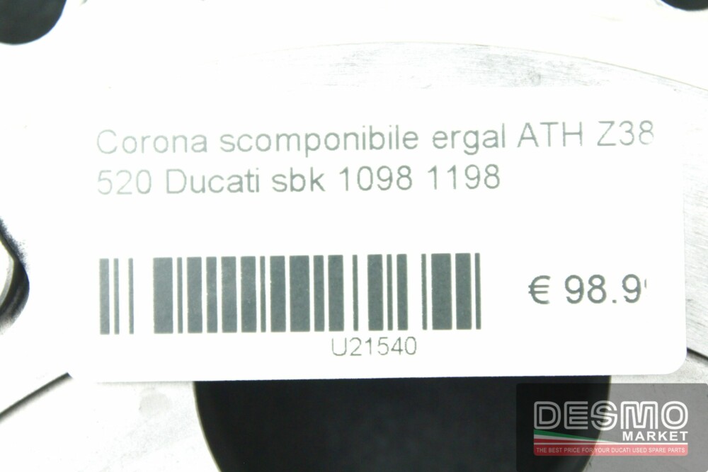 Corona scomponibile ergal ATH Z38 520 Ducati sbk 1098 1198