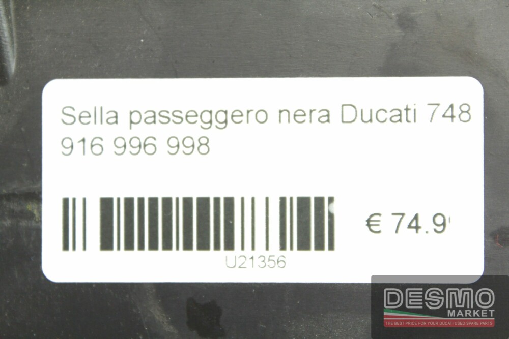 Sella passeggero nera Ducati 748 916 996 998