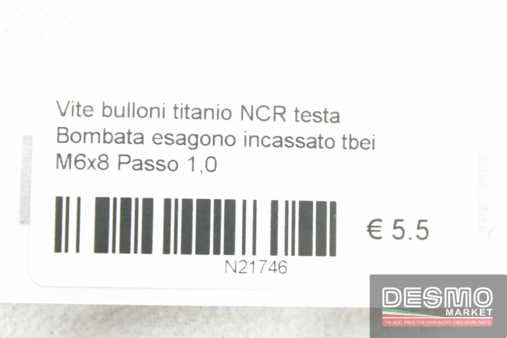 Vite bulloni titanio NCR TBEI M6x8 Passo 1,0
