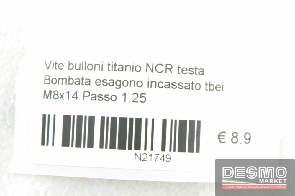 Vite bulloni titanio NCR TBEI M8x14 Passo 1,25