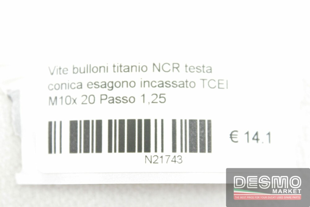 Vite bulloni titanio NCR  TCEI  M10x 20 Passo 1,25