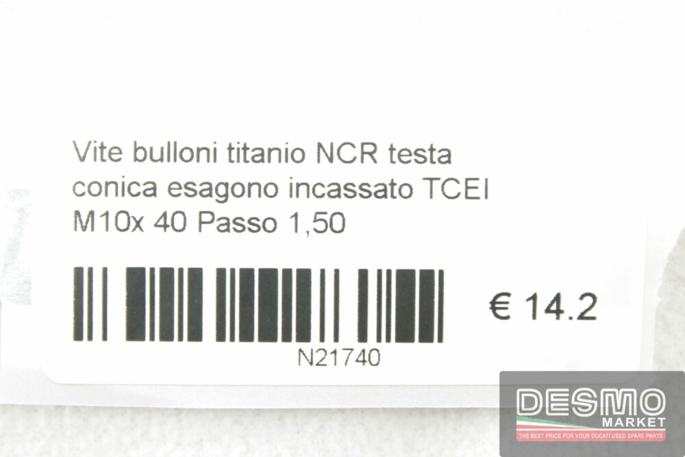 Vite bulloni titanio NCR TCEI  M10x 40 Passo 1,50