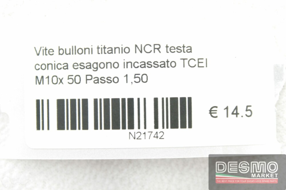 Vite bulloni titanio NCR TCEI  M10x 50 Passo 1,50