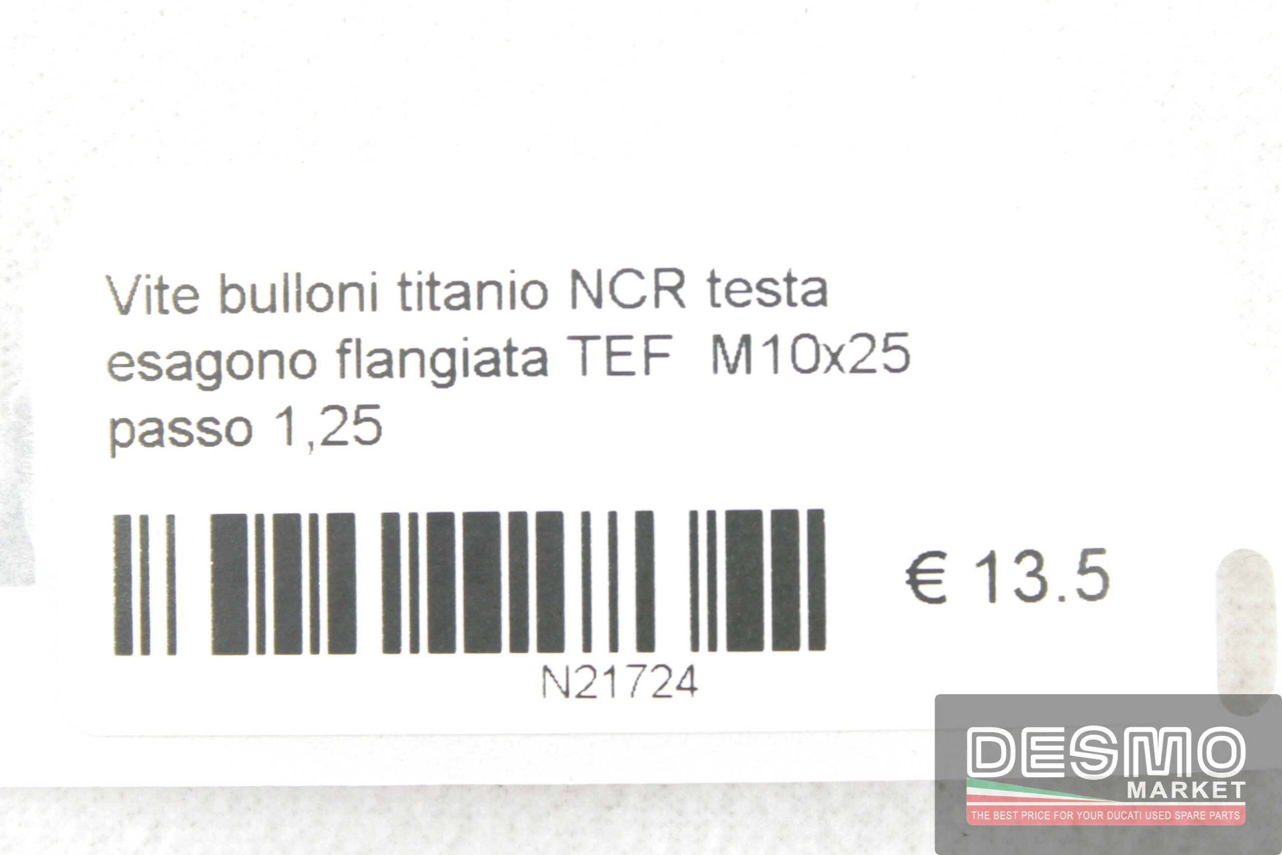 Vite bulloni titanio NCR testa esagono flangiata TEF  M10x25 passo 1,25