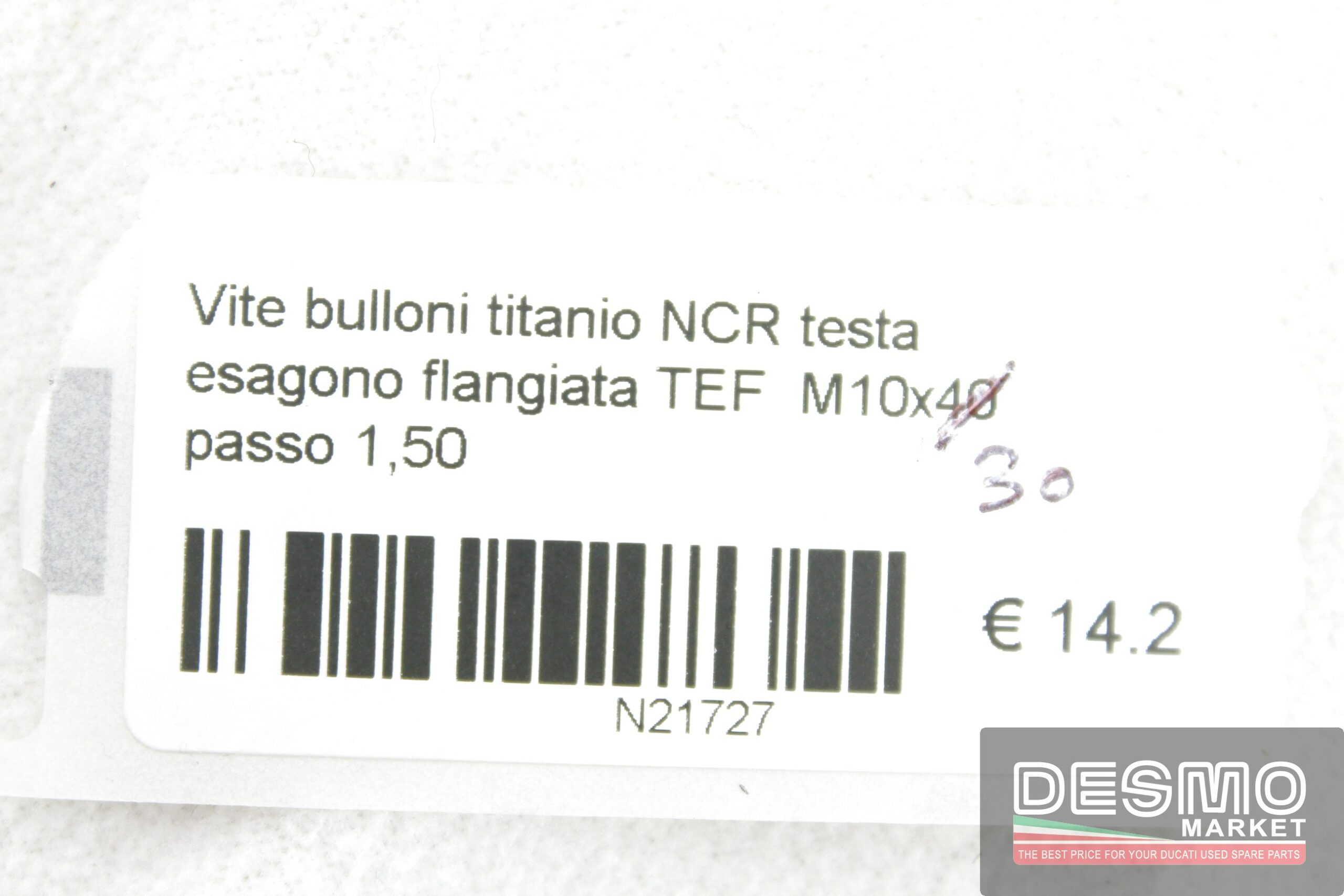 Vite bulloni titanio NCR testa esagono flangiata TEF  M10x40 passo 1,50
