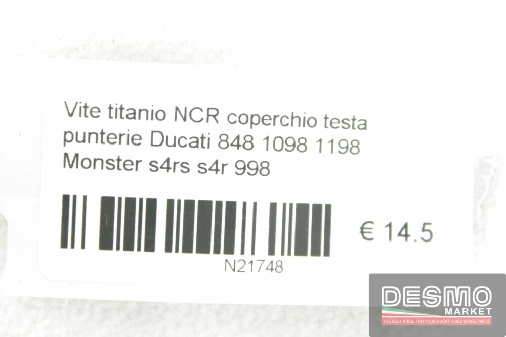 Vite titanio NCR coperchio punterie Ducati 848 1098 1198 s4rs s4r 998