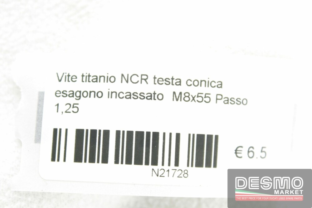 Vite titanio NCR testa conica esagono incassato  M8x55 Passo 1,25