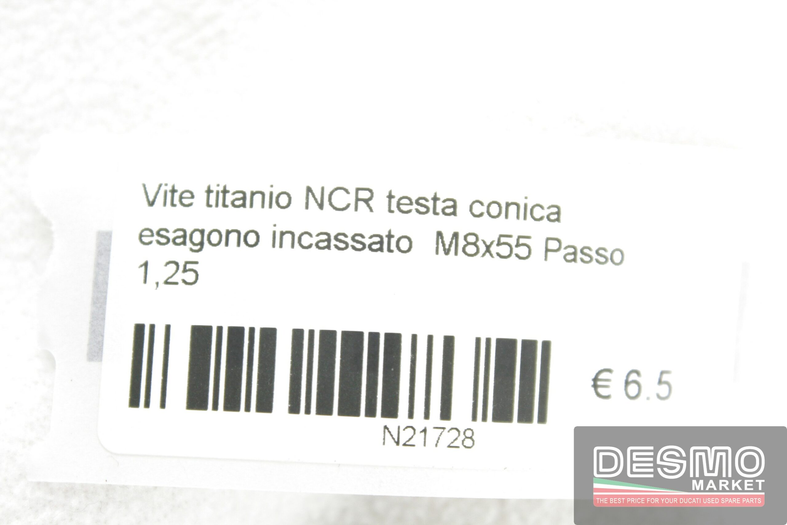 Vite titanio NCR testa conica esagono incassato  M8x55 Passo 1,25