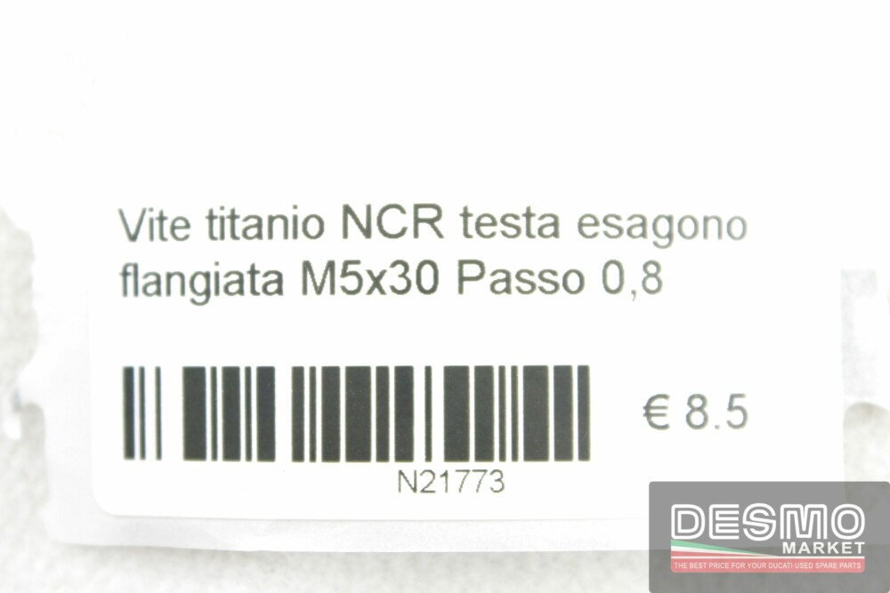 Vite titanio NCR testa esagono flangiata M5x30 Passo 0,8