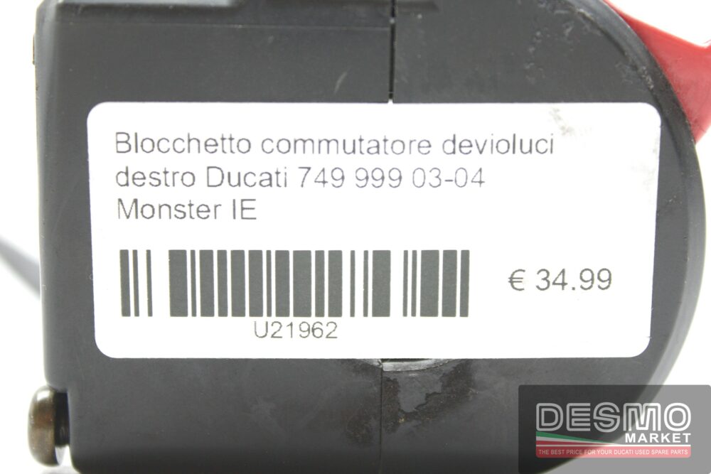 Blocchetto commutatore devioluci destro Ducati 749 999 03-04 Monster IE