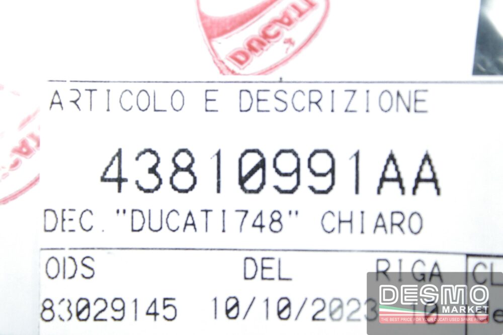 Decalcomania 748 sella Ducati 748