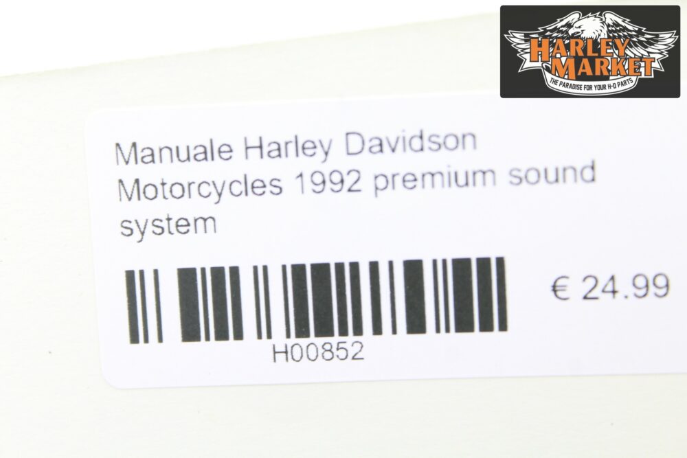 Manuale Harley Davidson Motorcycles 1992 premium sound system