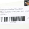 Manuale Harley Davidson Motorcycles 1992 premium sound system