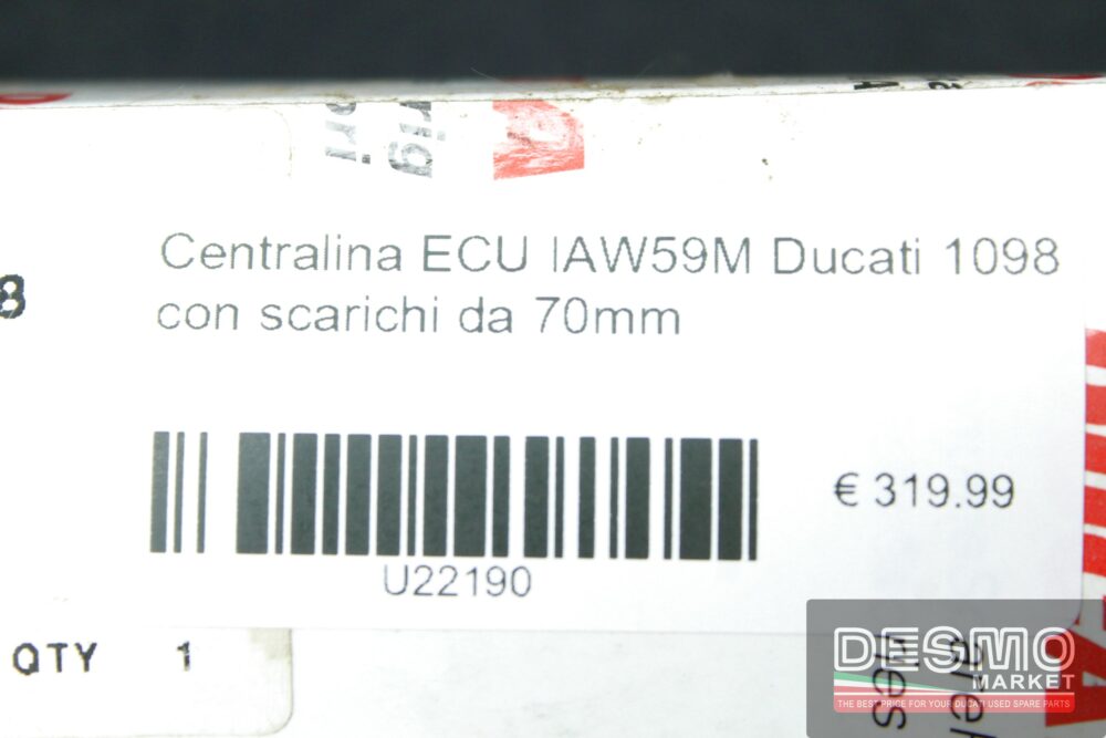 Centralina ECU IAW59M Ducati 1098 con scarichi da 70mm