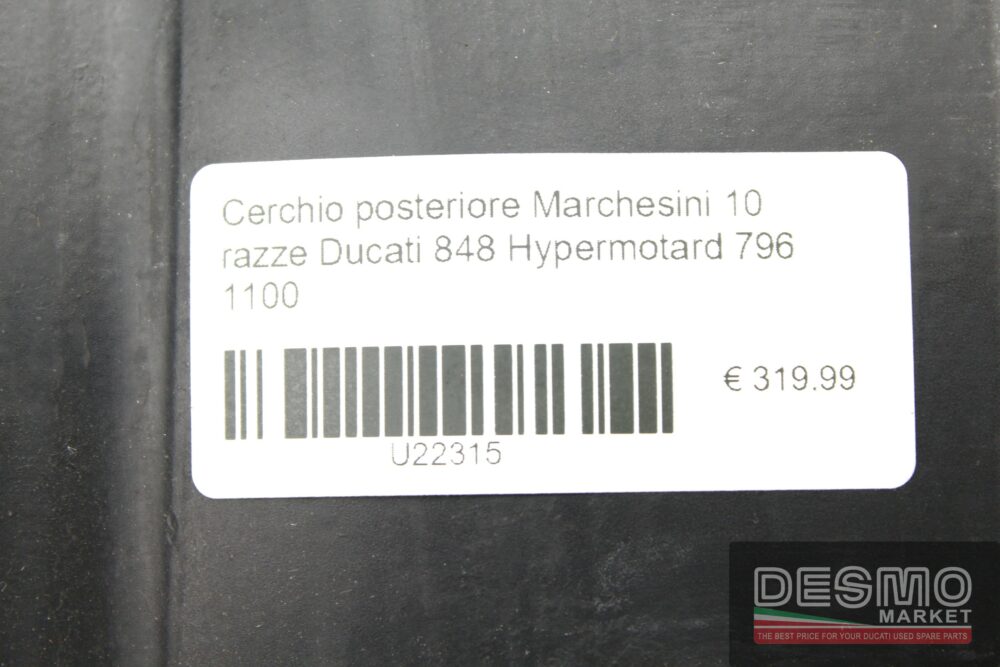 Cerchio posteriore Marchesini 10 razze Ducati 848 Hypermotard 796 1100