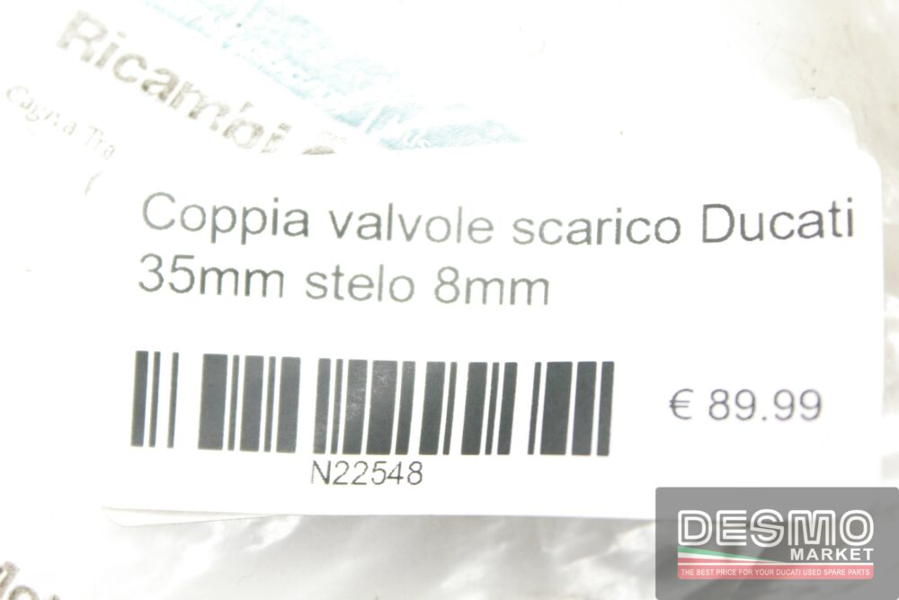 Coppia valvole scarico Ducati 35mm stelo 8mm