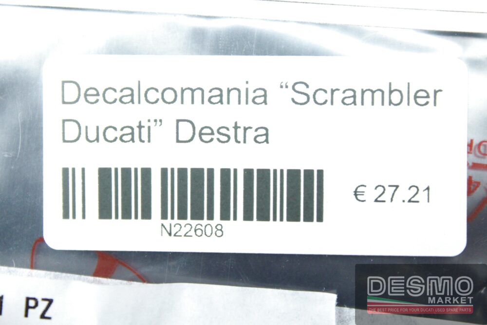 Decalcomania “Scrambler Ducati” destra