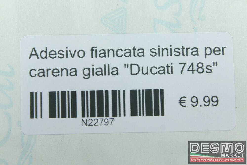 Adesivo fiancata sinistra per carena gialla “Ducati 748s”